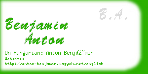 benjamin anton business card